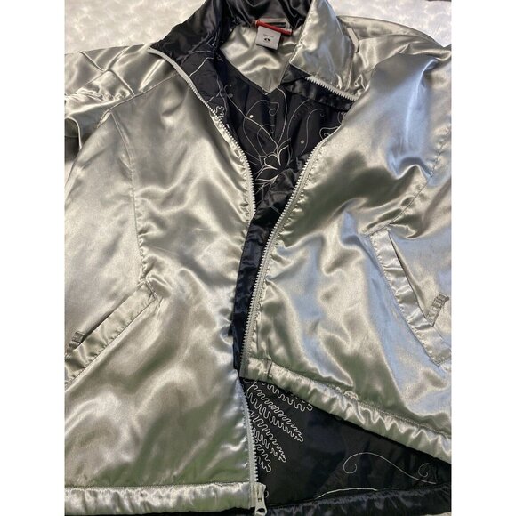 Columbia Convert Boardwear Jacket Women Large Gray Silver Zip Pockets Drawstring - Picture 14 of 15